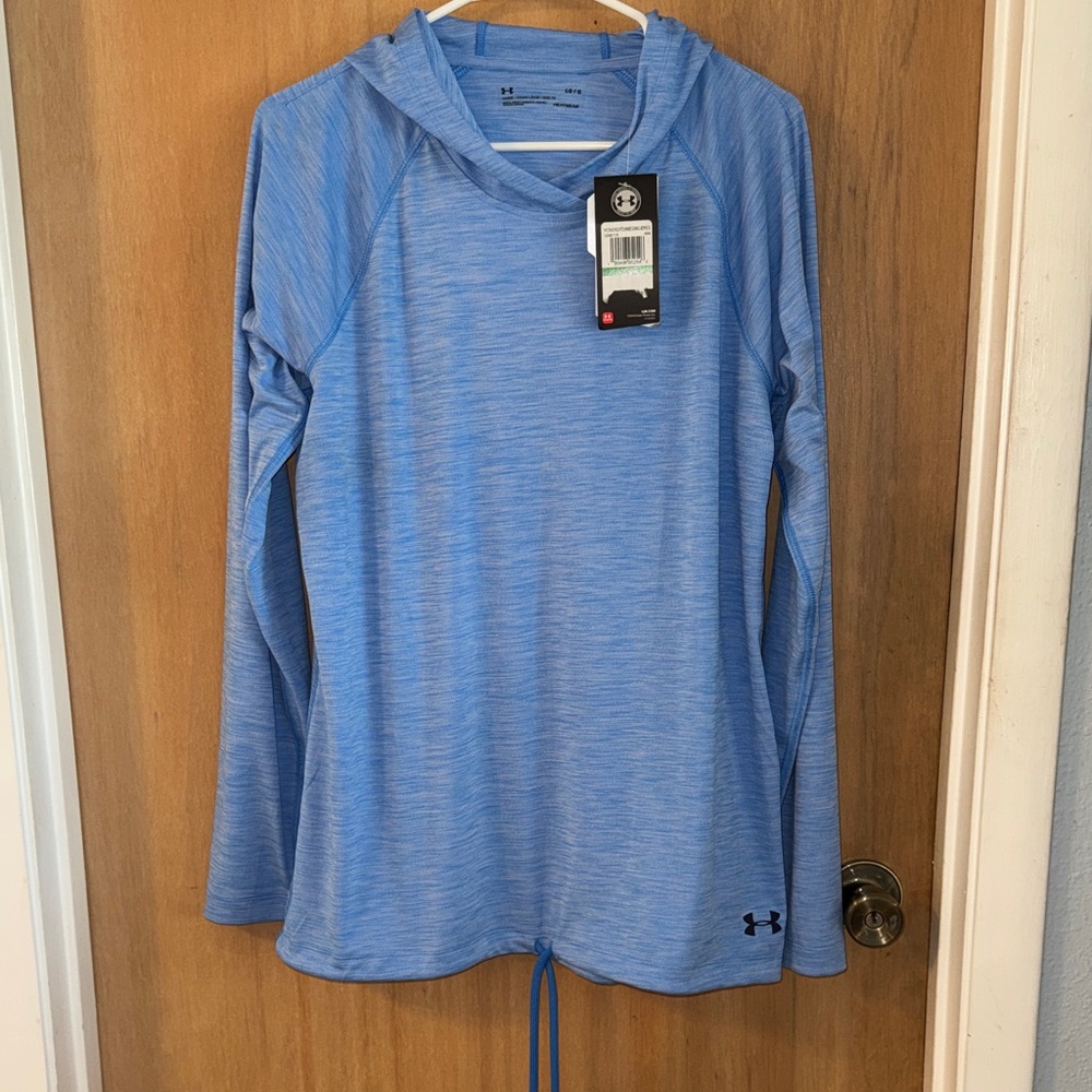NWT Under Armour HeatGear Loose Fit Velocity Lightweight Hooded Pullover Large